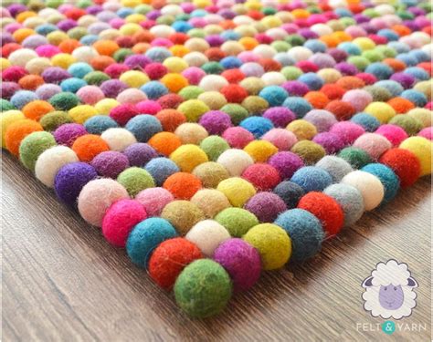 wool felt ball rug